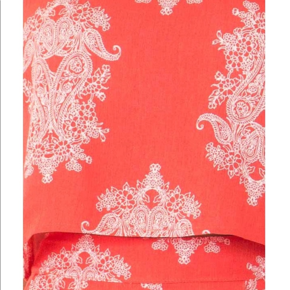 New Paisley Red/Orange 2 piece set Sz L - Picture 3 of 7